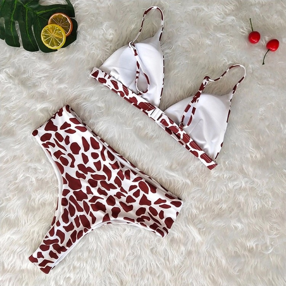 High Waist Animal Print Bikini - Picture 5 of 6